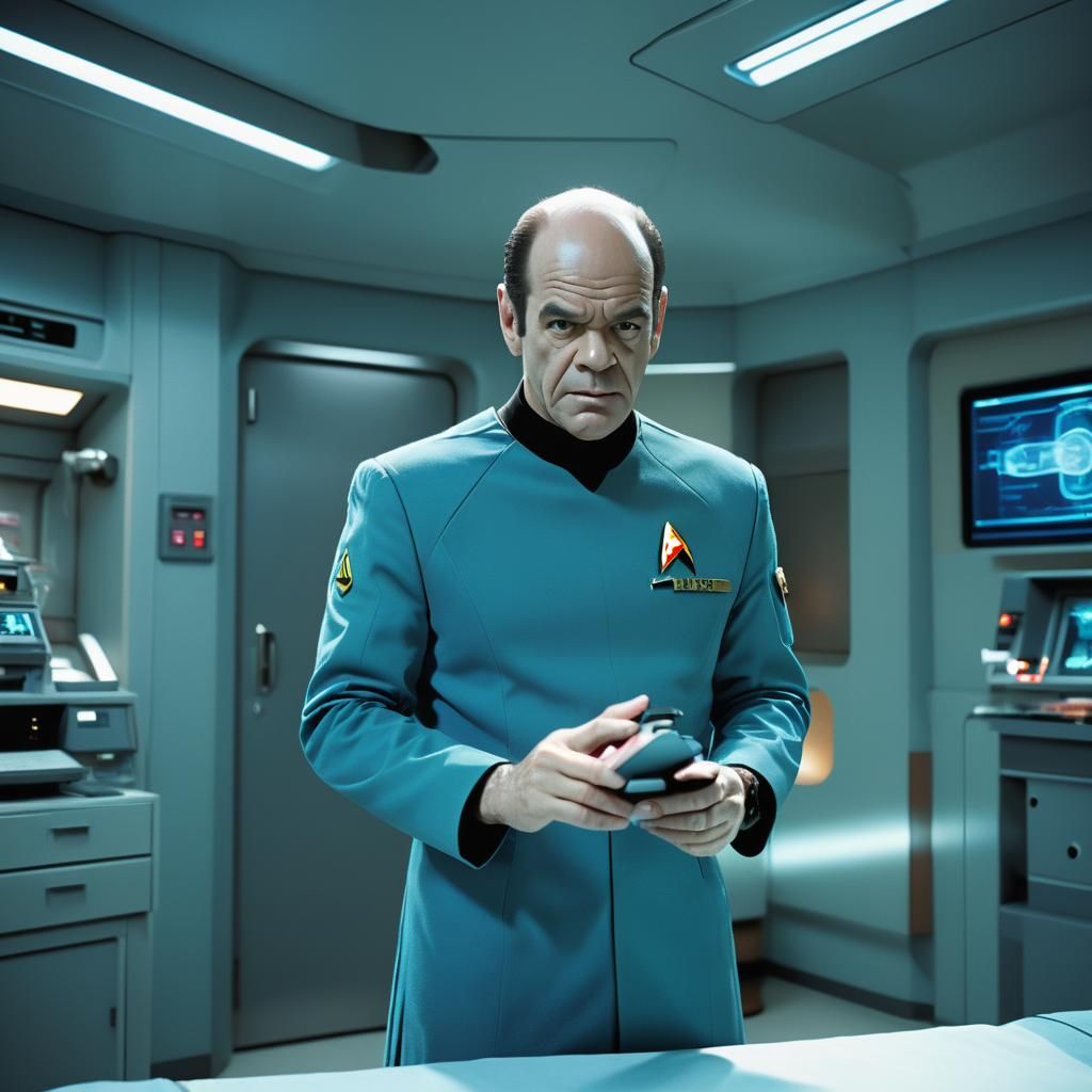 Robert Picardo as Voyager's EMH in Infirmary