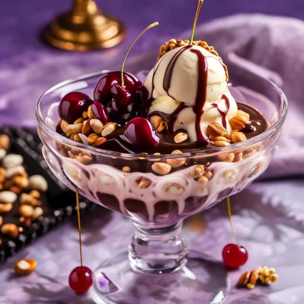 <lora:Glass:1.0>  carnival magic cover glass icecream  in a ...