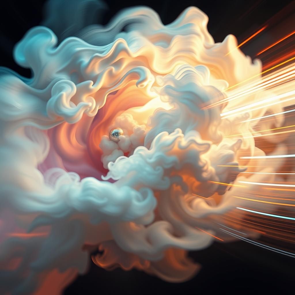 Abstract Symphony of Light and Cloud in Digital Art