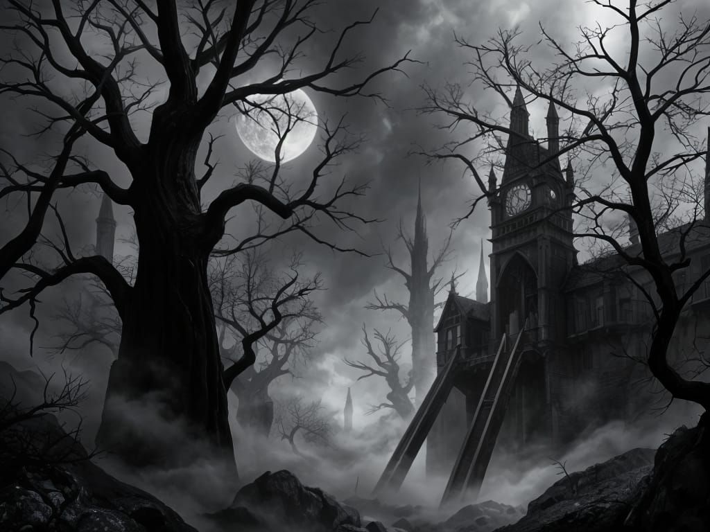 Gothic art in black & white