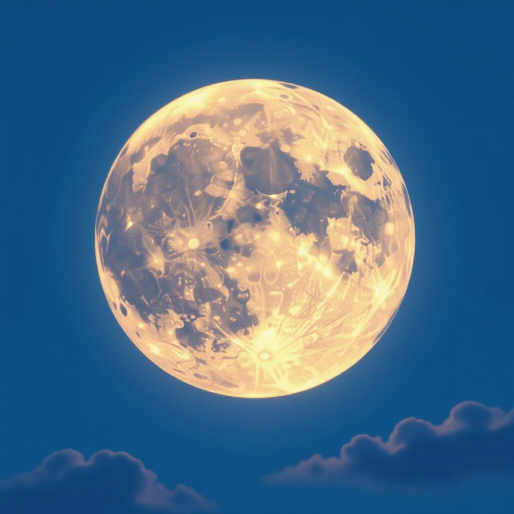 Jacinth Moon in Lapis Lazuli Sky, 35mm Photography