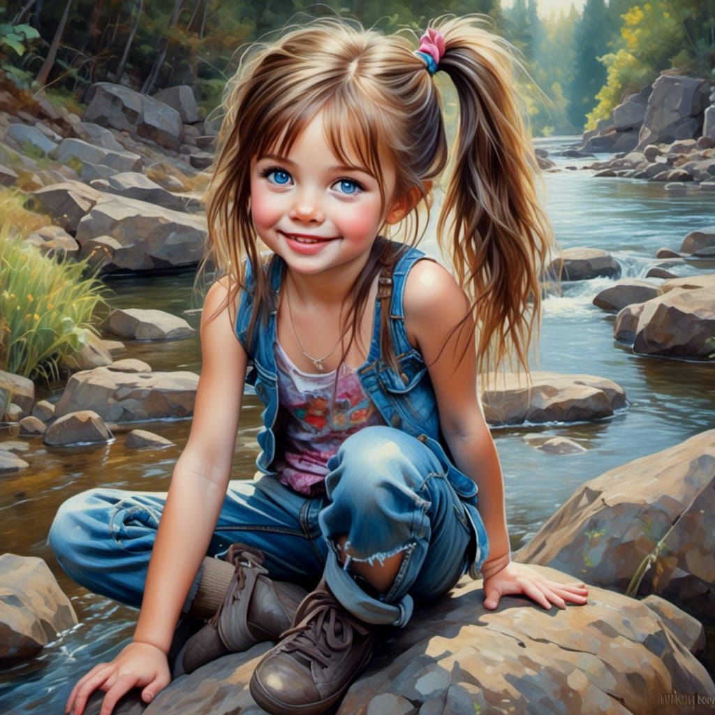 Chibi Punk Girl's Mischievous River Playtime