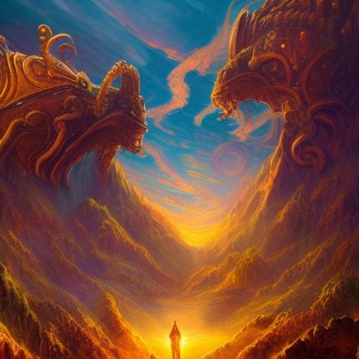 Cinematic Post-Apocalyptic Landscape in Golden Hour