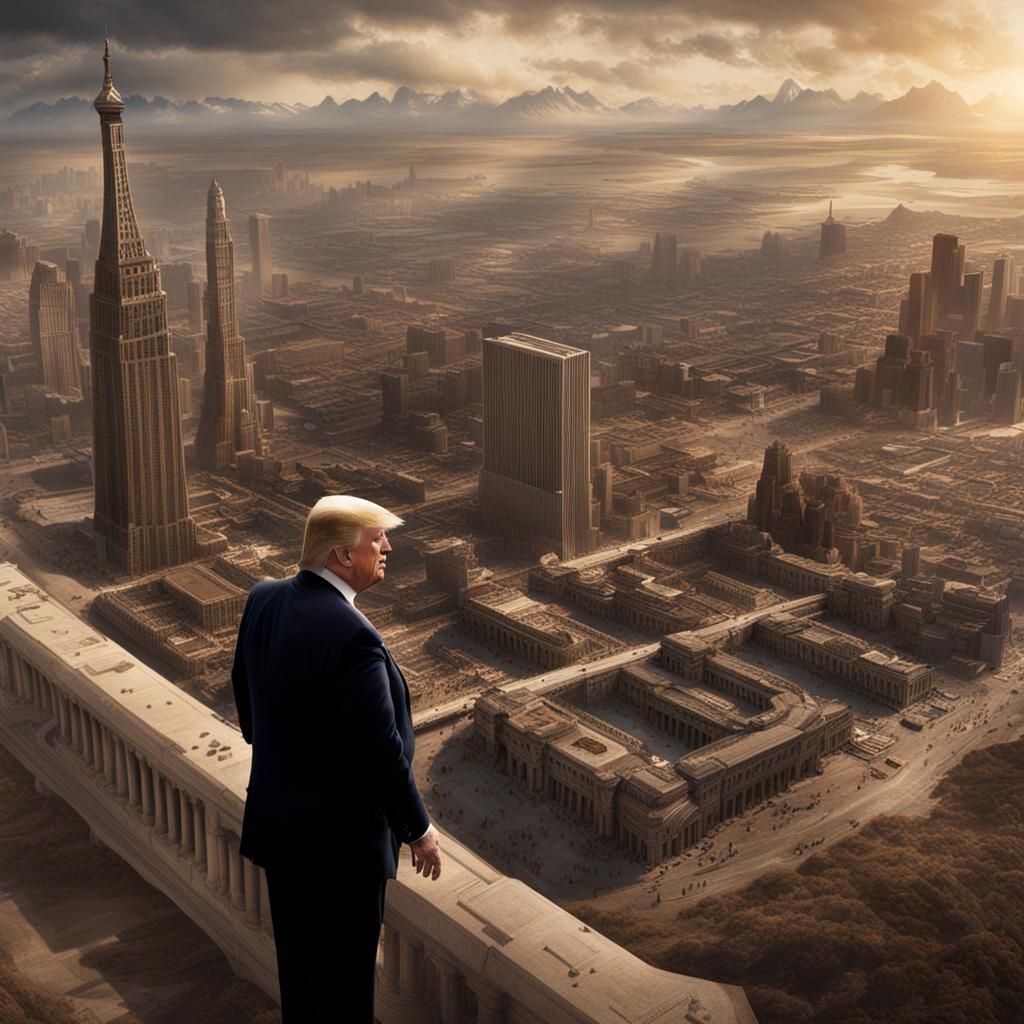 Detailed Matte Painting of Donald Trump