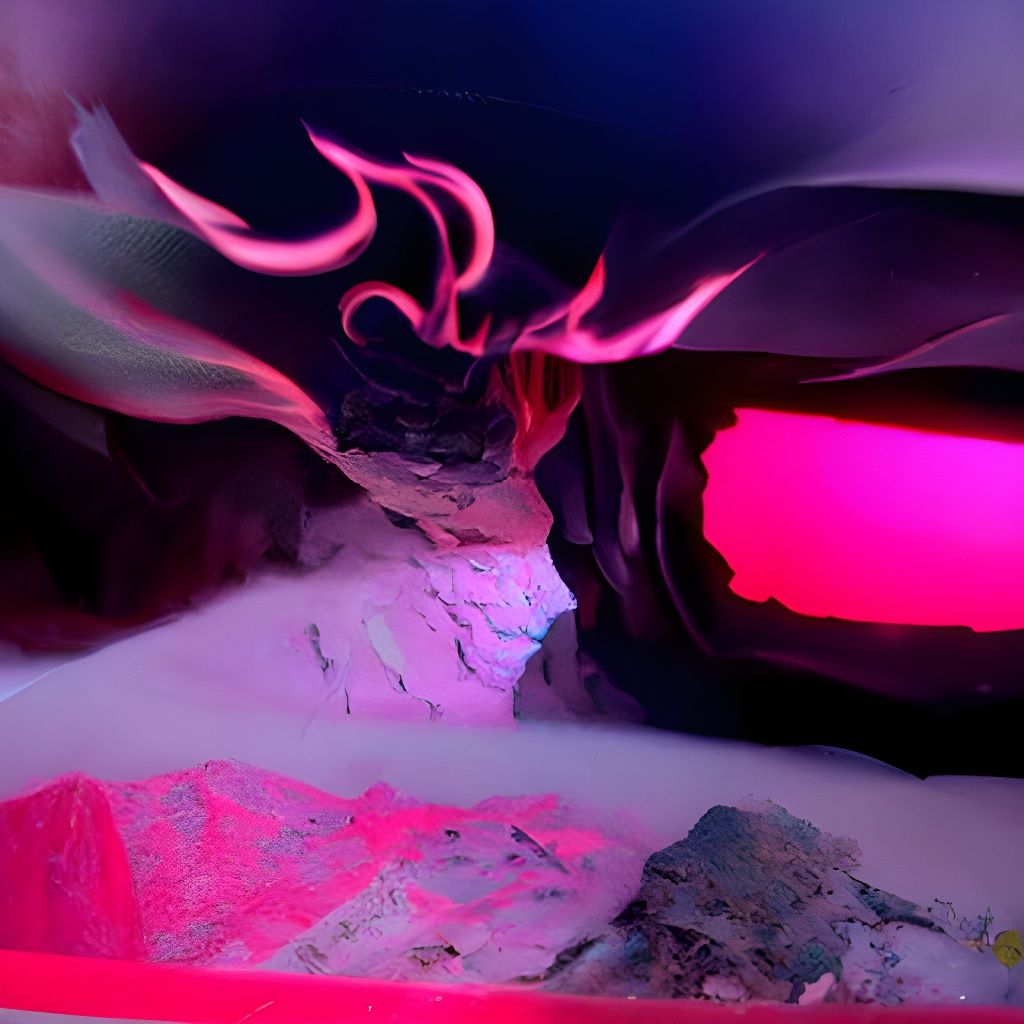 Dragon Breathing Fire in a Cave