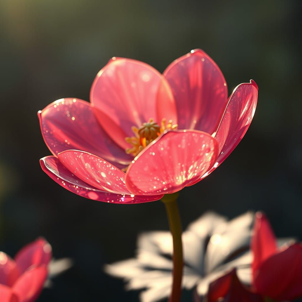 Ethereal Glass Bloom Radiates Sunlit Splendor