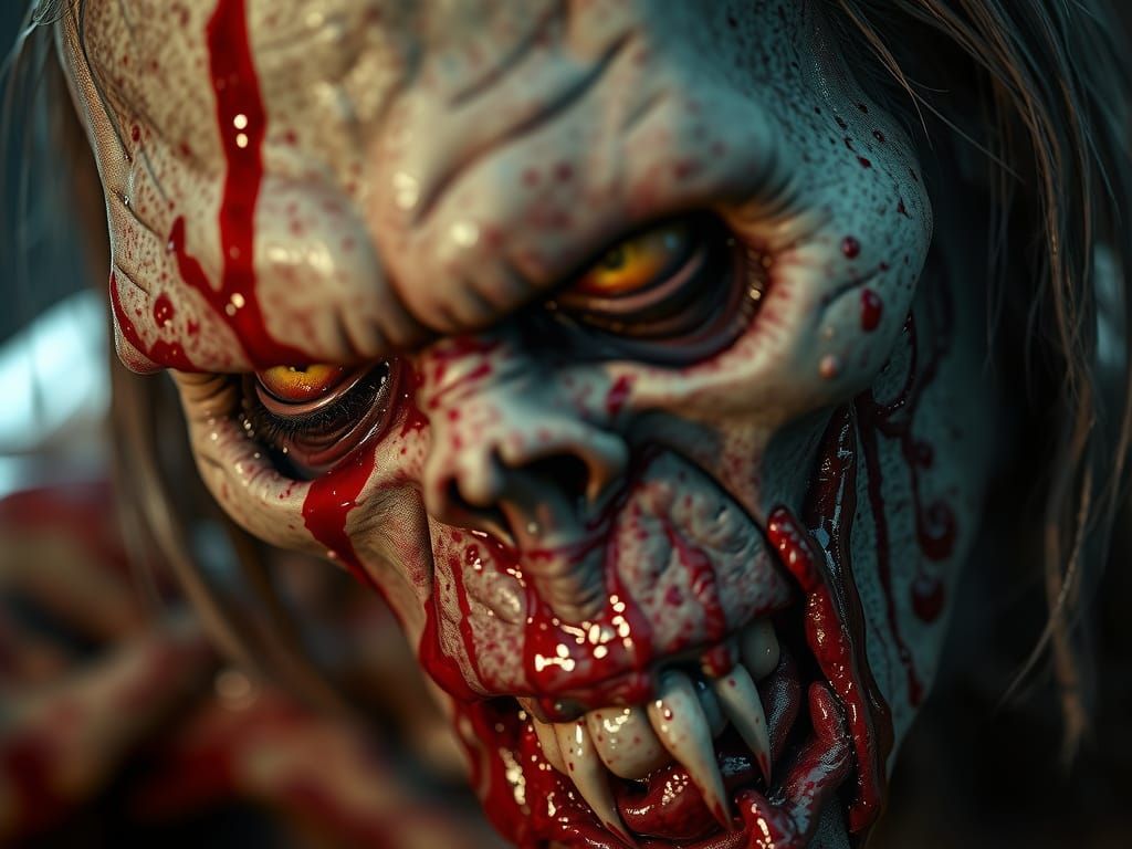 Melting Zombie in Gritty Horror Style