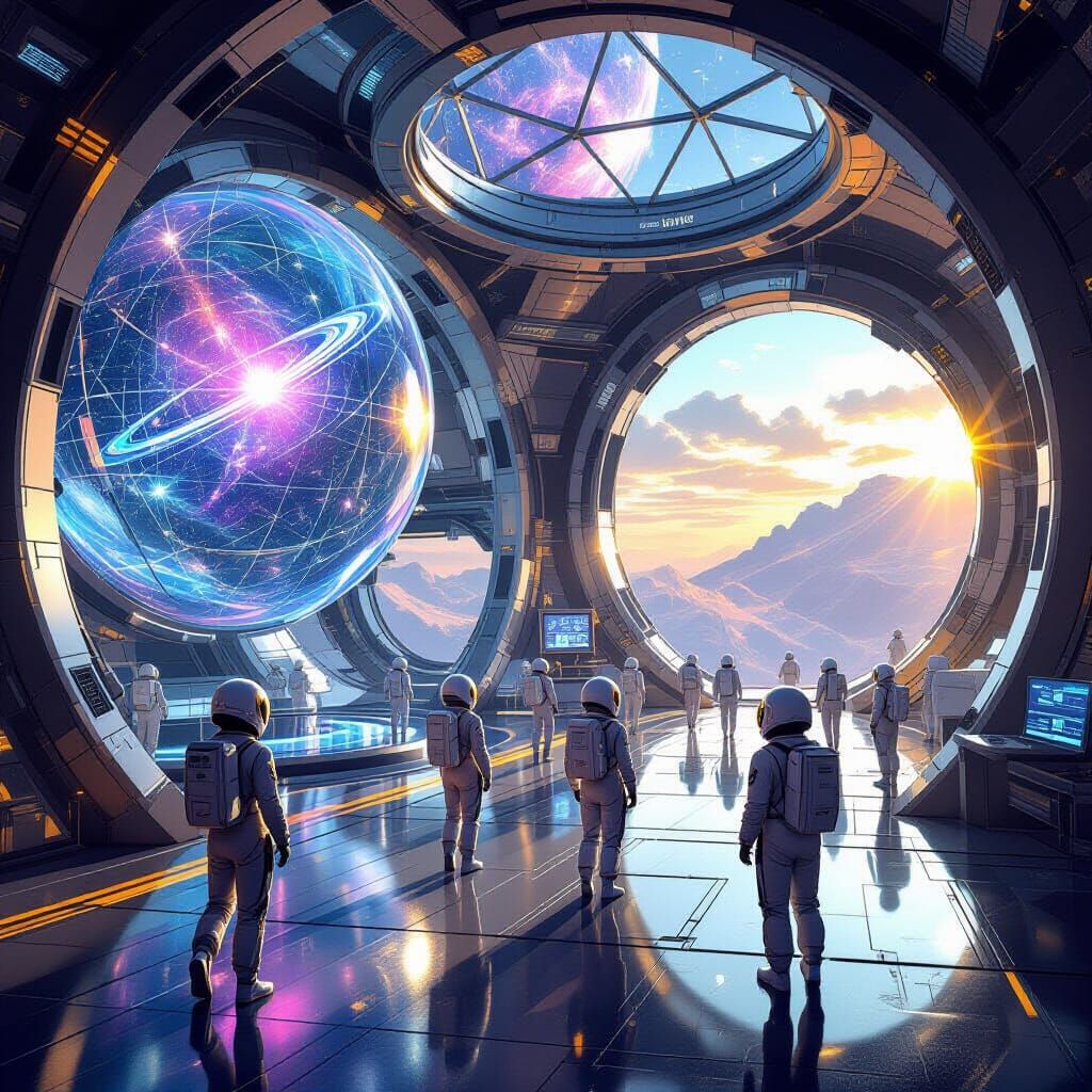 Futuristic Space Academy Training in Zero Gravity