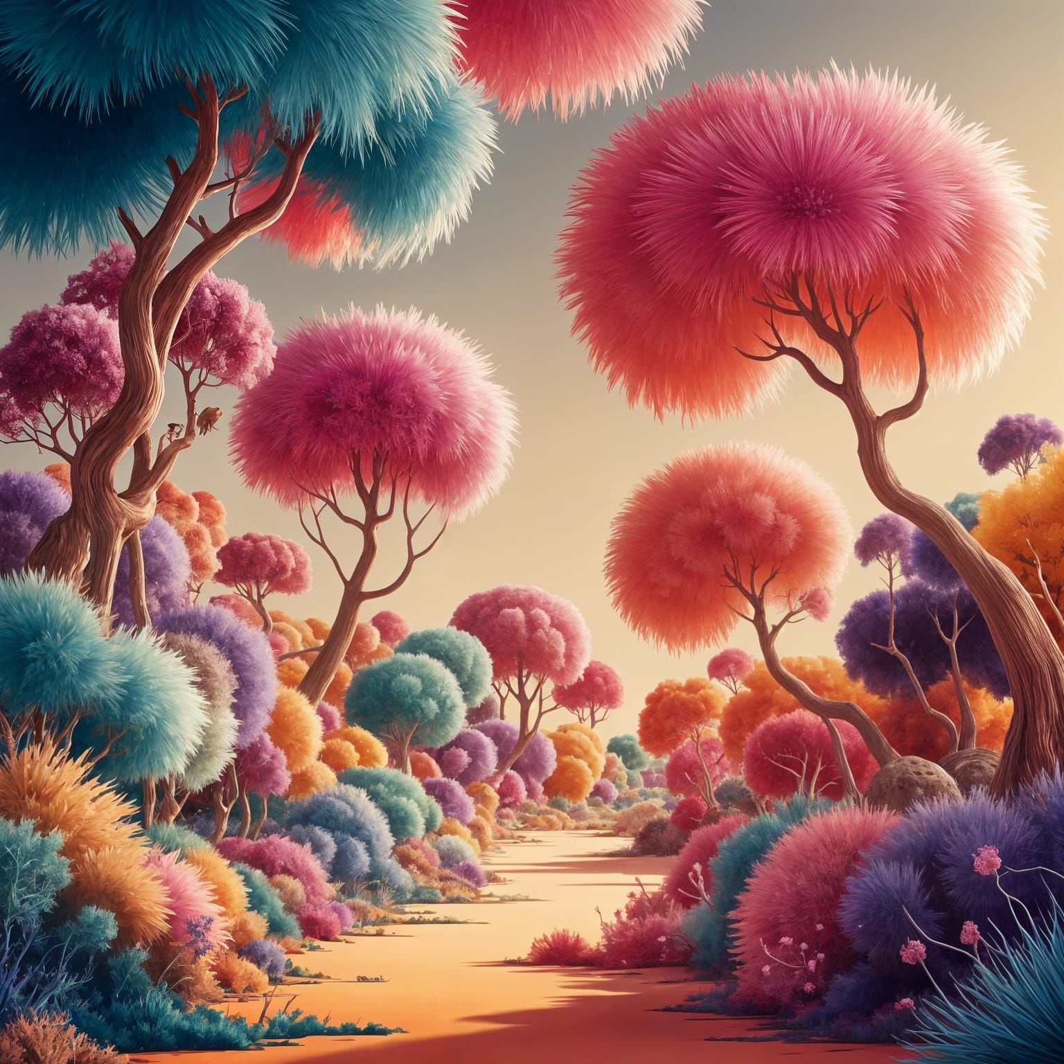 Whimsical Fantasy Landscape in Vibrant Color