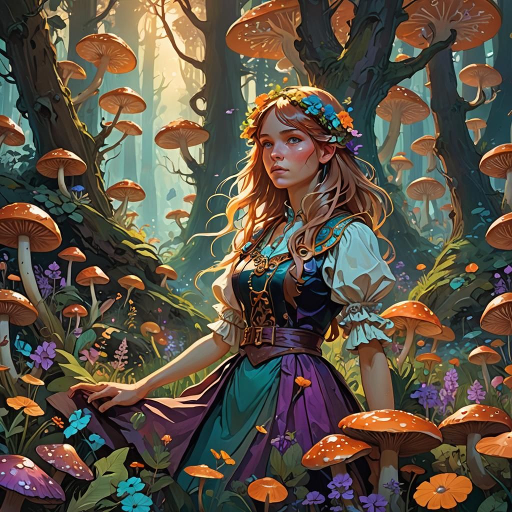 Alice in Magical Forest Concept Art