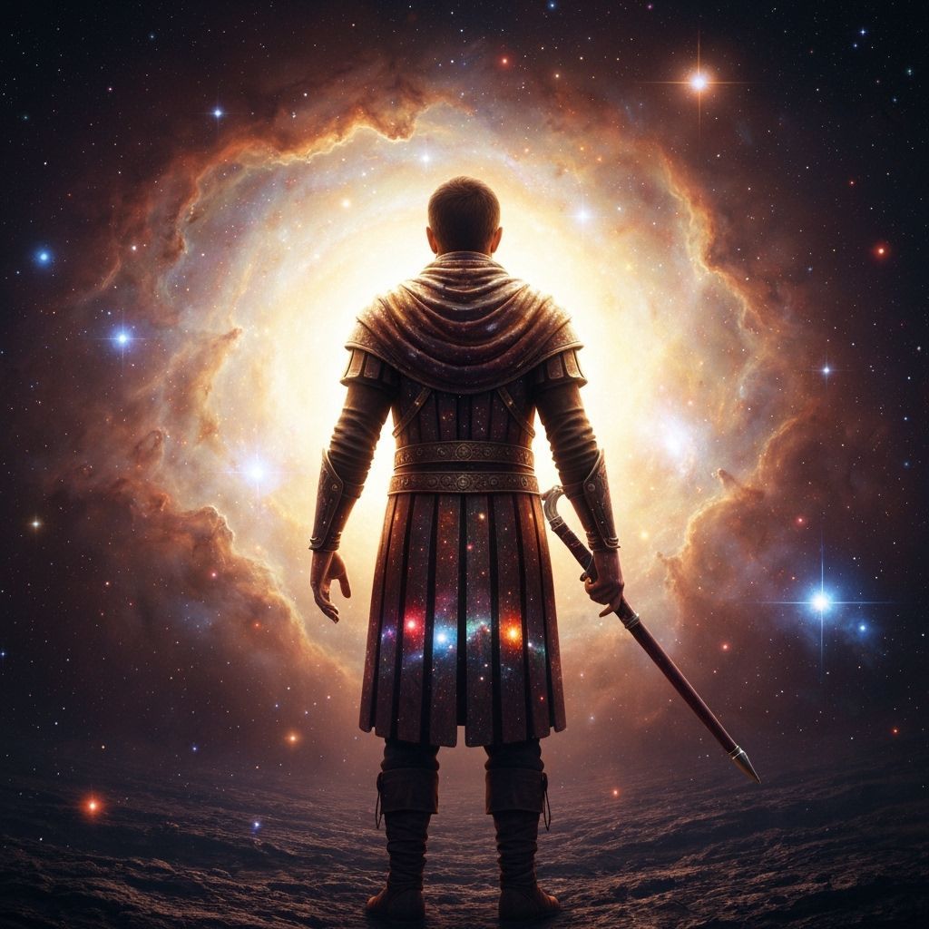 Celestial Cartographer Mapping Constellations in Nebula