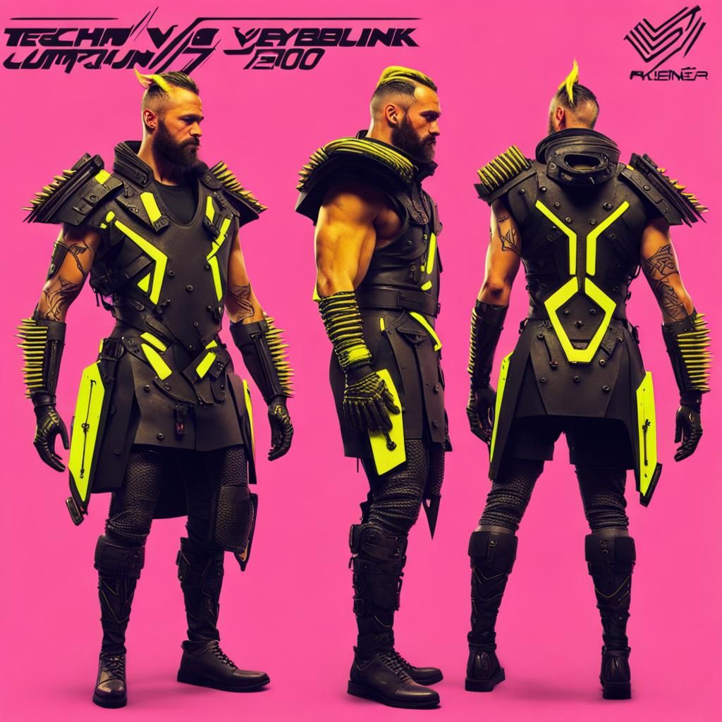 Cyberpunk Viking in Neon Future