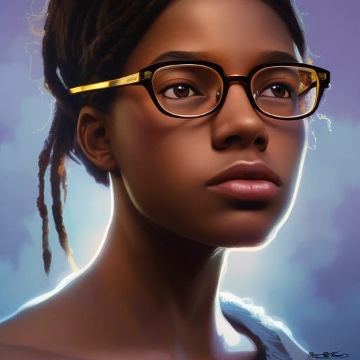 Detailed Portrait of a Black Teenage Girl