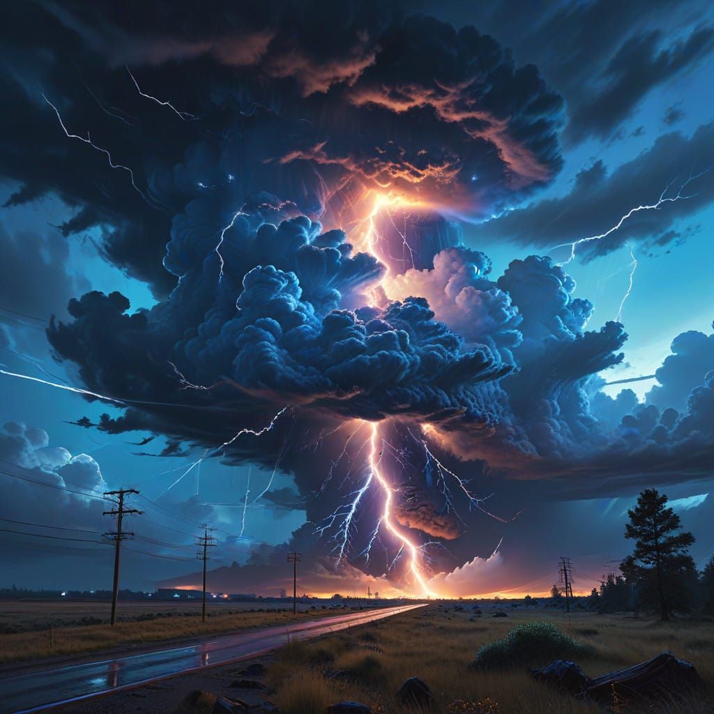 Electrifying Storm Cloud in Photorealistic Style