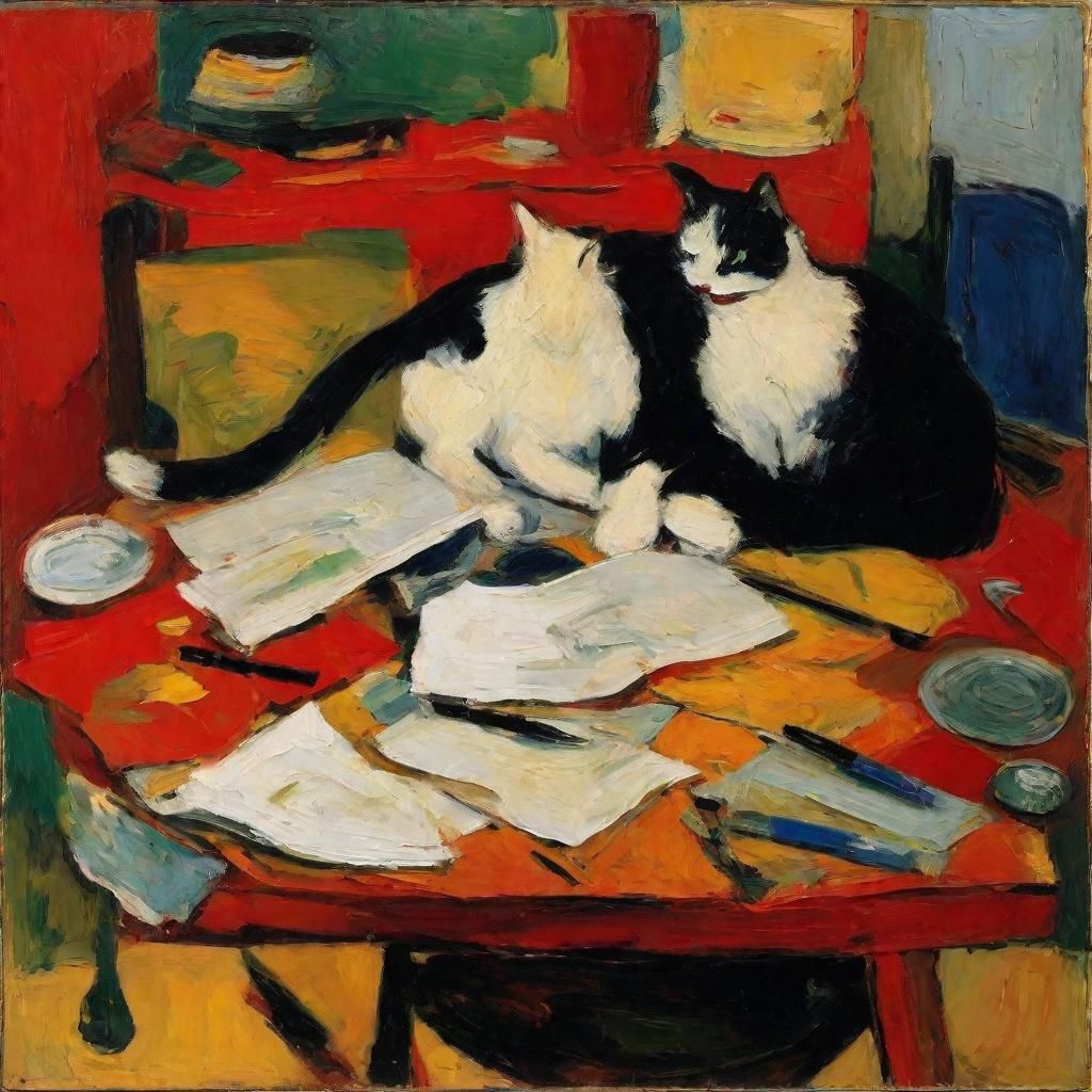 Cat's Airplane Hobby: An Expressionist Homage