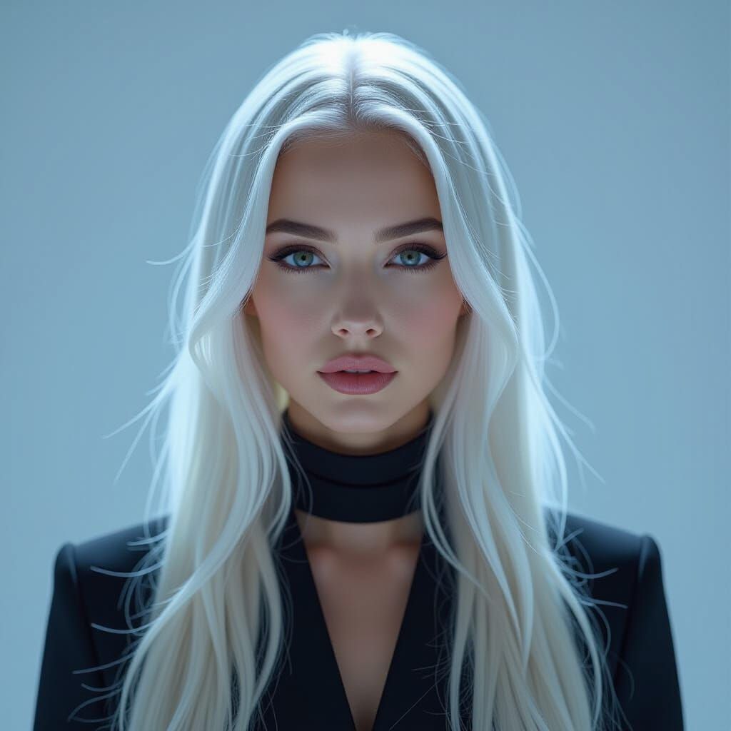 Luminescent Woman Controls Light in Futuristic Style