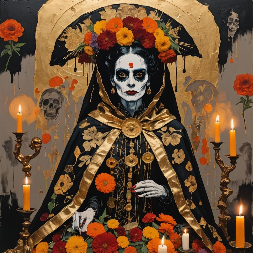 La Catrina altar piece by Egon Schiele Andy Warhol portait c...