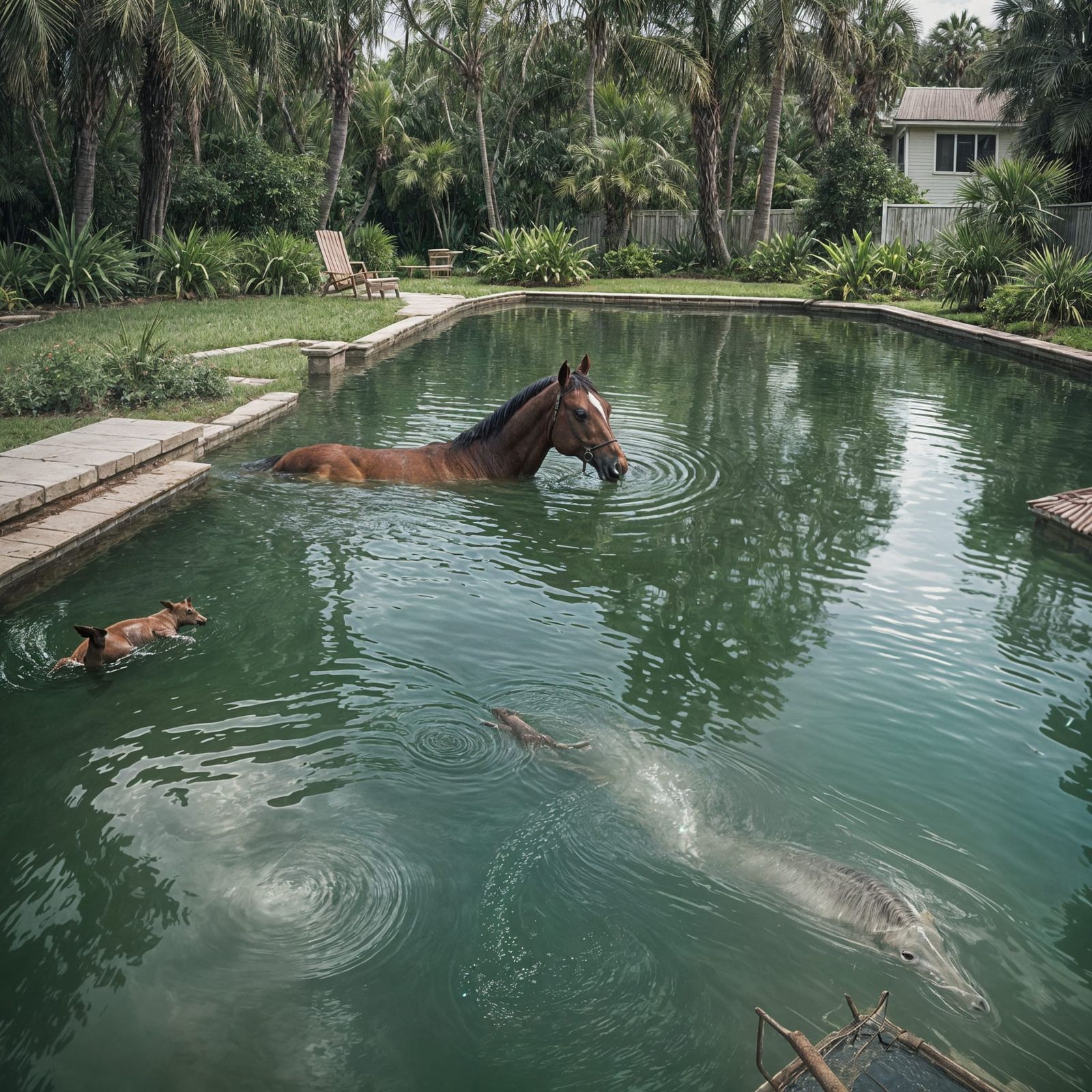 Horsepool: Cinematic Backyard Scene
