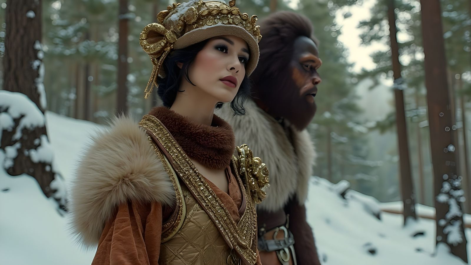 Ancient Greek Warrior Rescues Bigfoot in Winter Wonderland