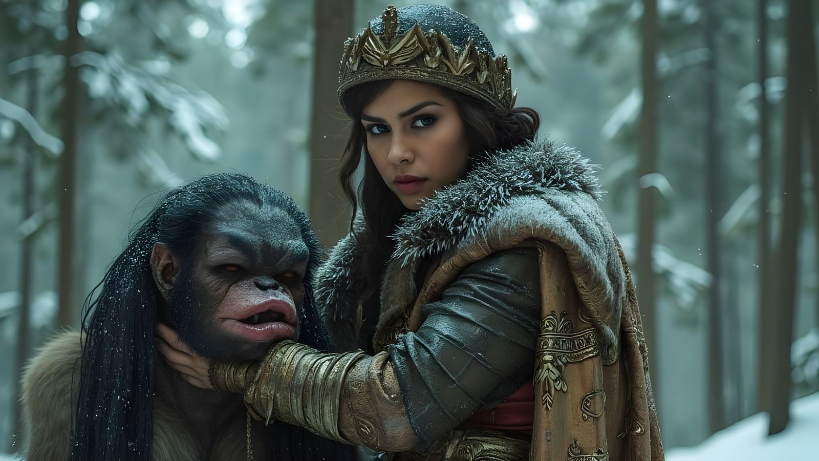 Ancient Greek Amazon Warrior Rescues Bigfoot in Winter Wonde...