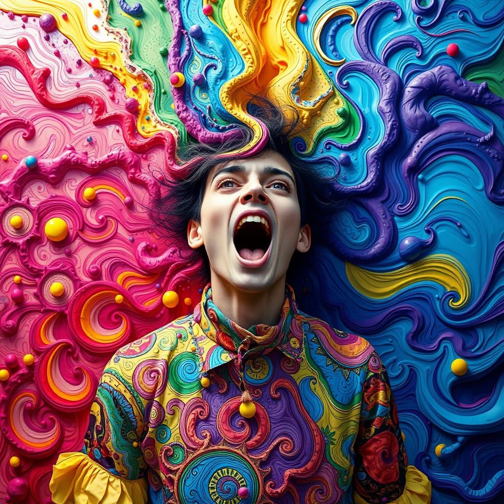 Vibrant Artistic Swirls in Whimsical 3D