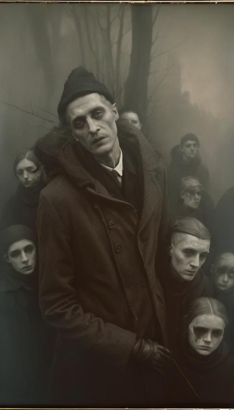 Surreal Gothic School Excursion in Photorealistic Style