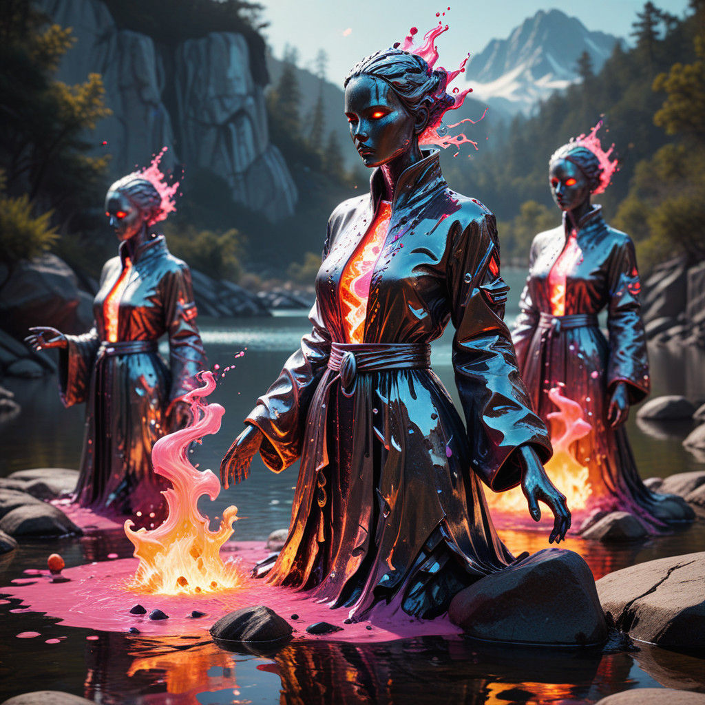 Surreal Elements Embodied on a Vibrant Lake Shore in Graffit...