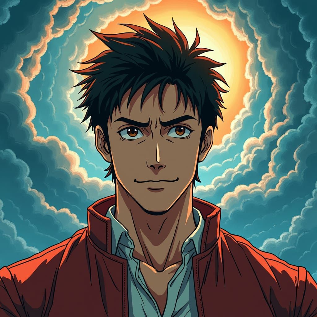 Miyamura: Dramatic Portrait in Fantasy Anime Style