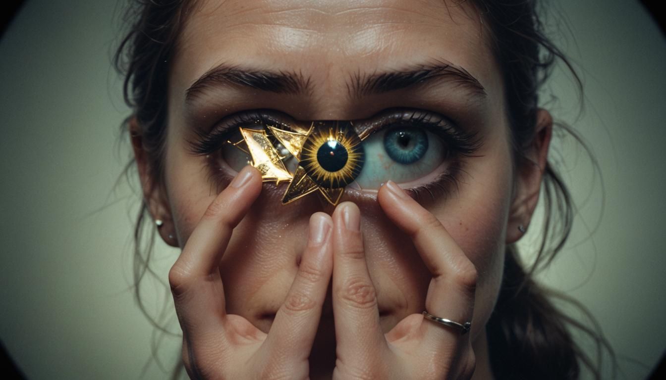 Hands Holding Star Reflected in Girl's Eye