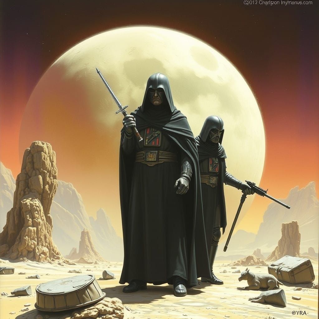 Surreal Space Opera Scene in a Futuristic Aesthetic