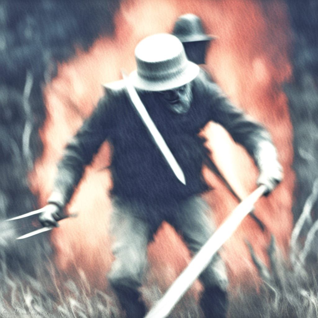 Warrior Versus Monster in Dark Fantasy Style