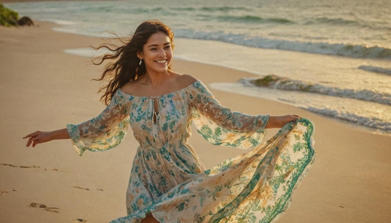 Sensual Tropical Sunset Dance in Vibrant Impressionism Style