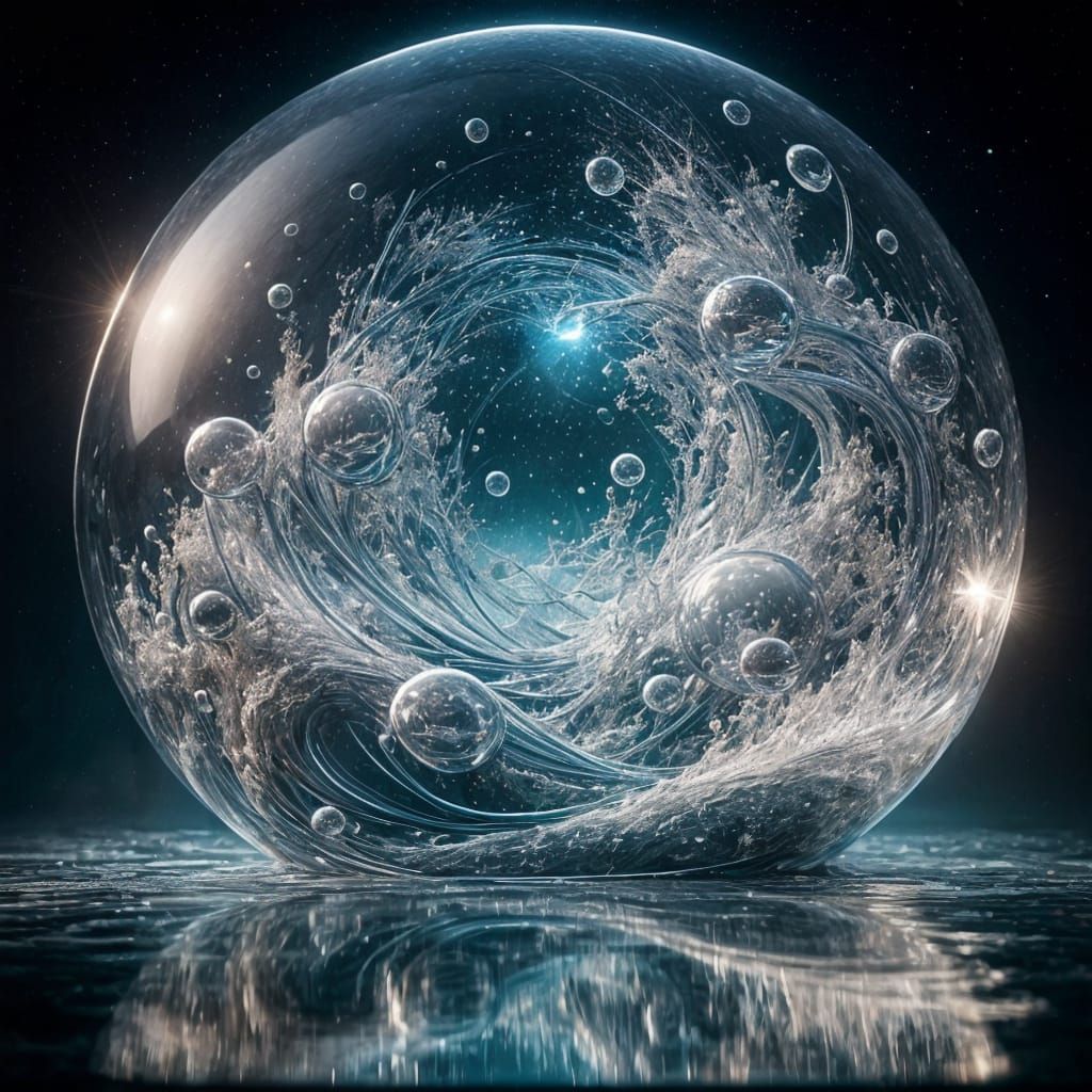 Crystal Orb Universe: Surreal Snow Globe Cosmos