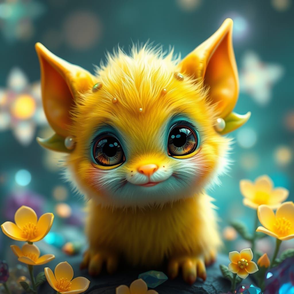 Magical Creature Portrait in Art Nouveau Style