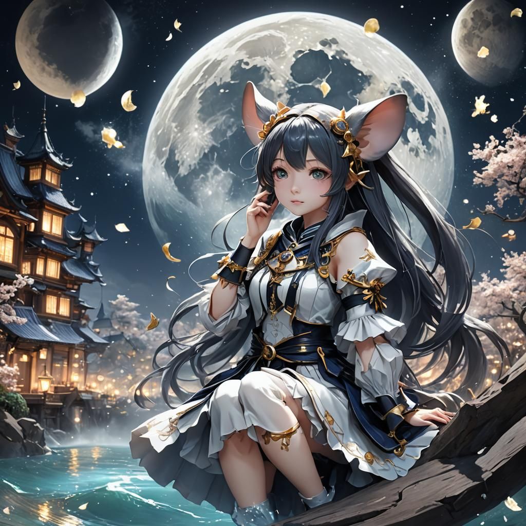 Magical Mouse on the Moon: 3D Anime Art