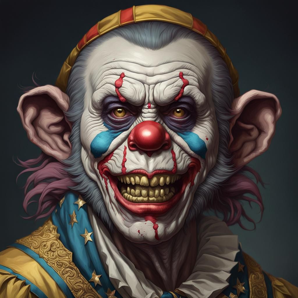 Zombie Monkey Monster Clown Washington Portrait