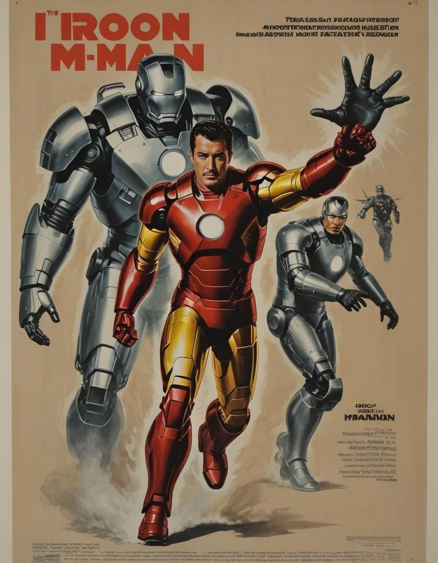 Retro 1966 Iron Man Movie Poster Art