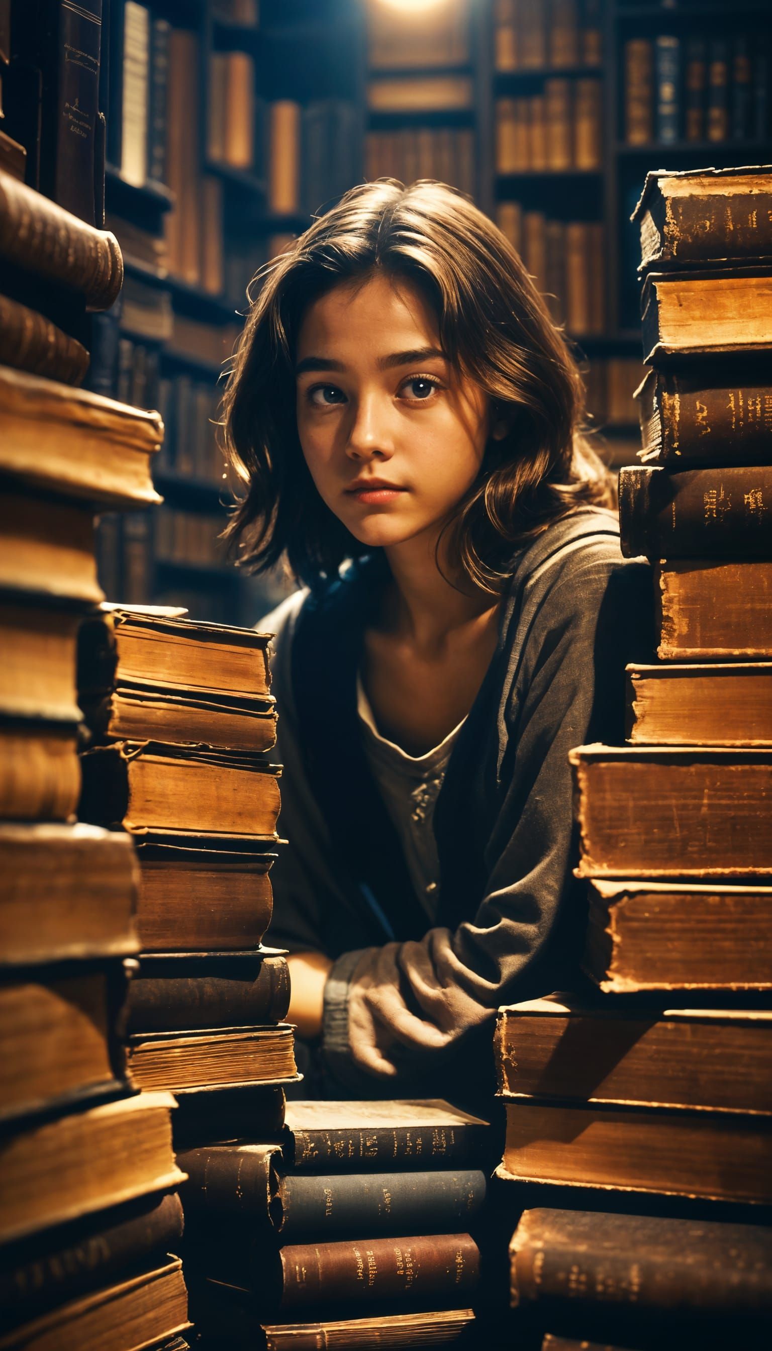 Nocturnal Portrait in Dark Academia Style