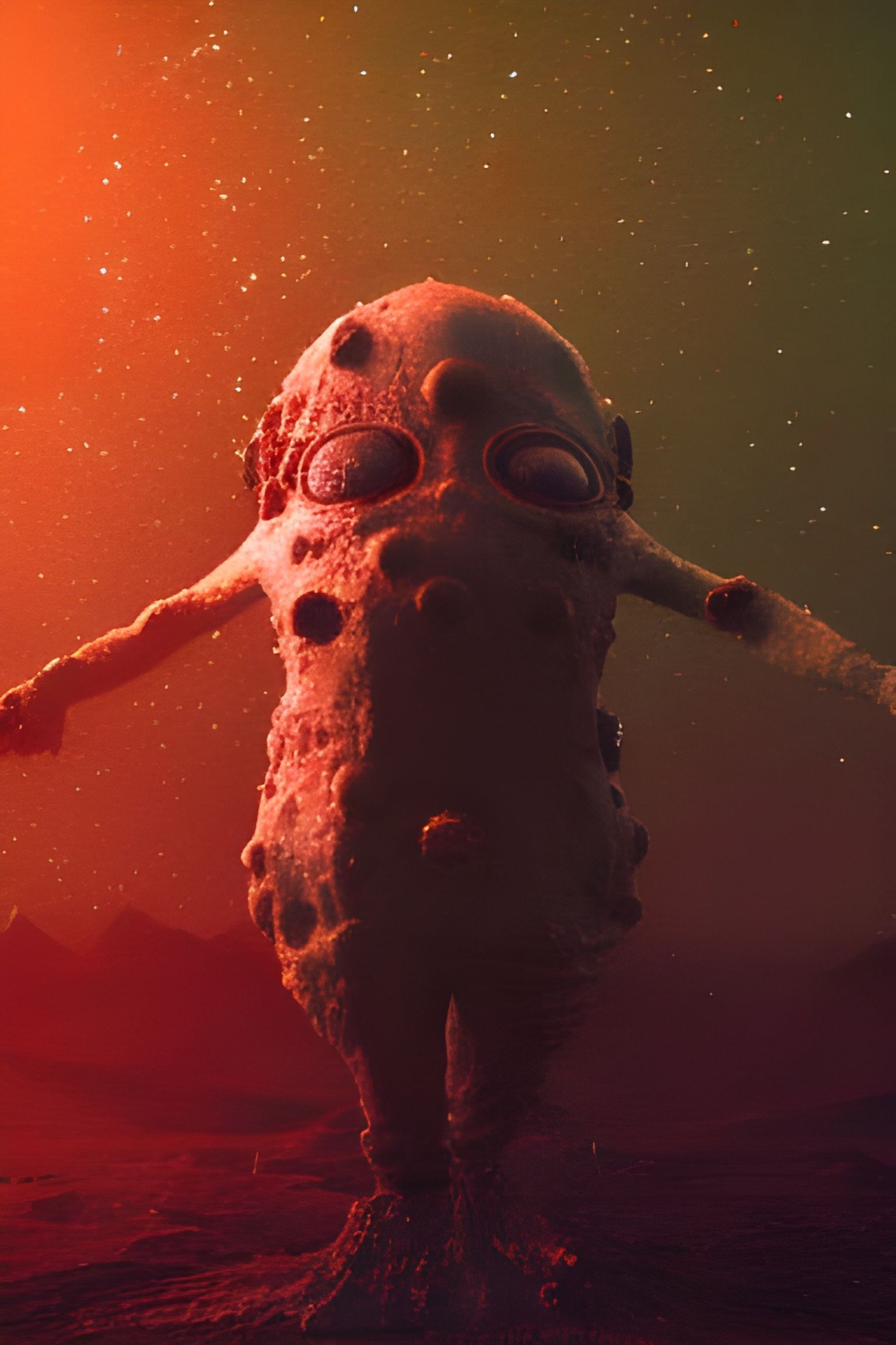 Slimy Alien Humanoid Inspired by Surrealist Artists