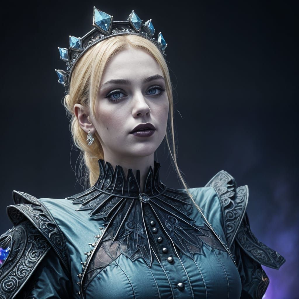 Gothic Sleeping Beauty Portrait in Bold Colors