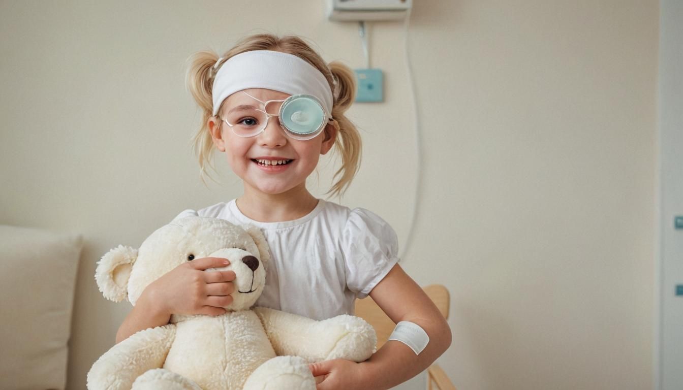 Girl with Teddy Bear in Pixar Style