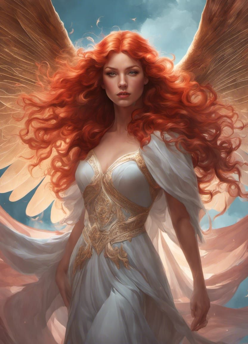 Winged Heroine in Hyperdetailed Fantasy Art