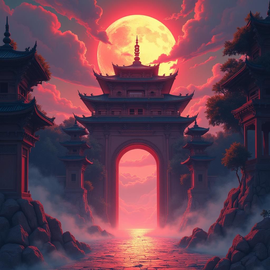 Anime Palace in Cel-Shaded Style