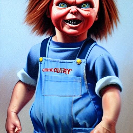Chucky as Oil Painting by James Gurney