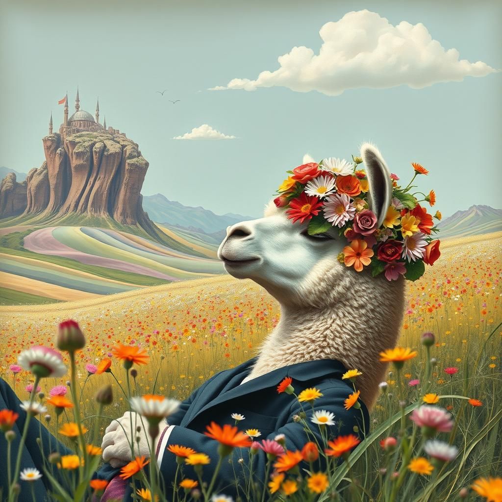 Alpaca Dream: A Surreal Digital Painting