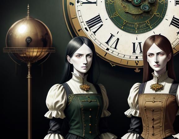 Twin Sisters in a Steampunk Time Machine