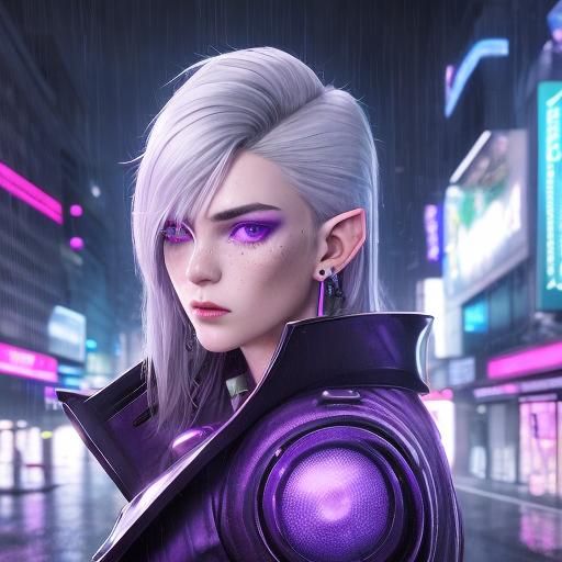 Cyberpunk Elf Swashbuckler and Cleric Portrait