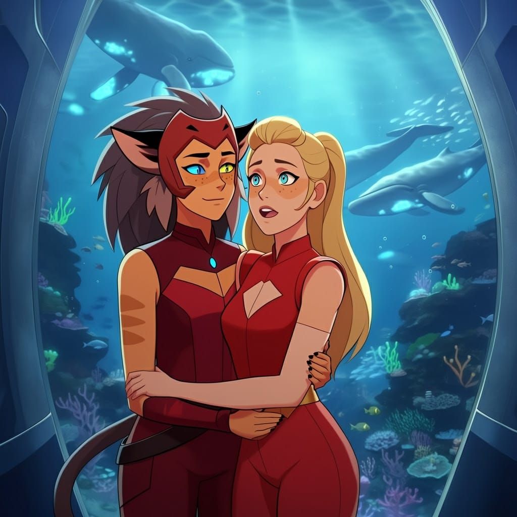 Adora and Catra's Magical Aquarium Moment