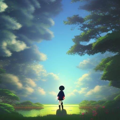 Anime Key Visual Inspired by Studio Ghibli