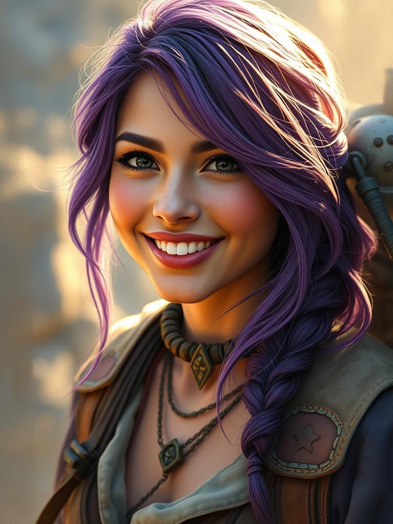 Radiant Adventurer Portrait in Art Nouveau Style